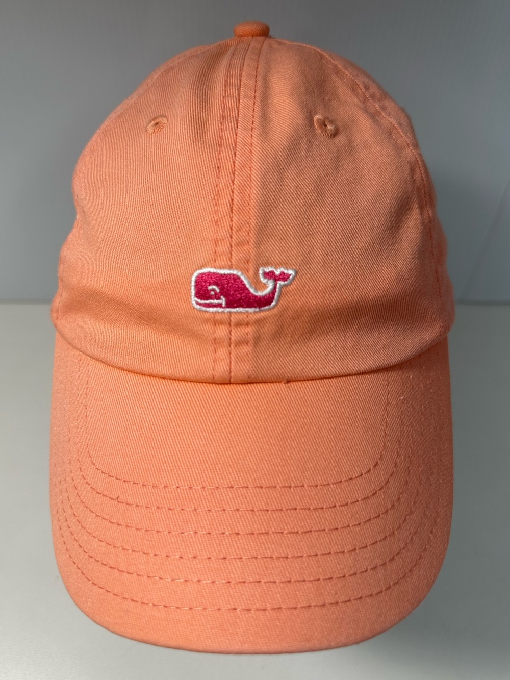 Vineyard Vines women’s Peach Baseball Cap with Whale Logo